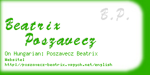 beatrix poszavecz business card